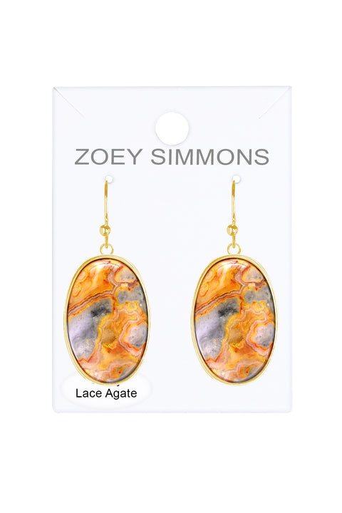Crazy Lace Agate Statement Earrings - GF