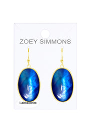 Labradorite Doublet Oval Cabochon Statement Earrings - GF