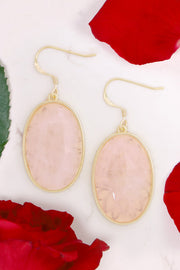 Rose Quartz Statement Earrings - GF