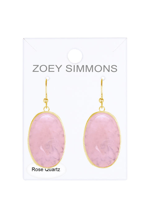 Rose Quartz Statement Earrings - GF