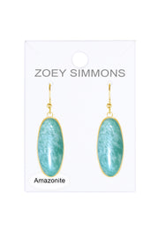 Amazonite Oval Drop Earrings - GF