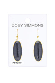 Hematite Oval Drop Earrings - GF
