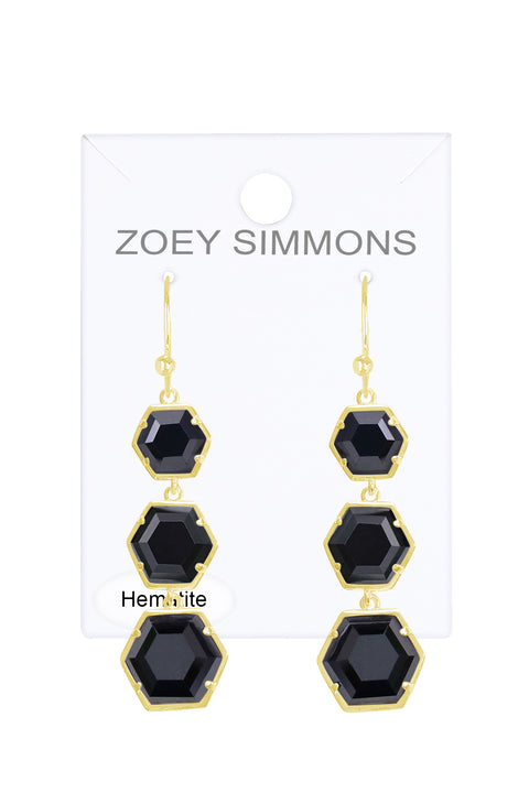 Hematite Drop Earrings - GF