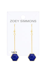 Lapis Pendulum Drop Earrings - GF