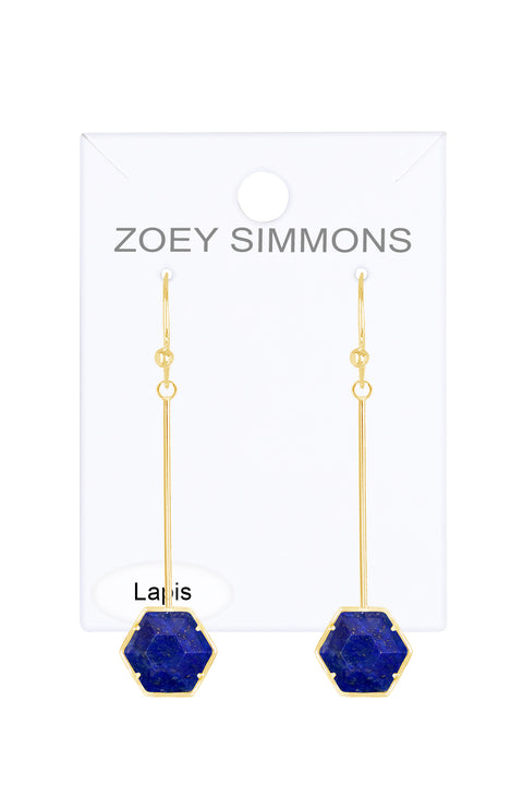 Lapis Pendulum Drop Earrings - GF