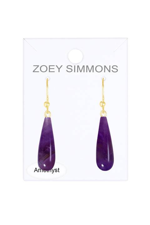 14k Vermeil & Amethyst Drop Earrings - VM