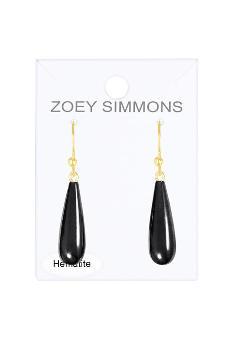 14k Vermeil & Hematite Drop Earrings - VM