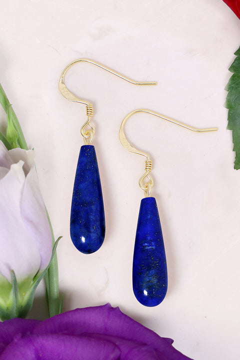 14k Vermeil & Lapis Drop Earrings - VM