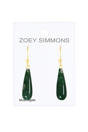 14k Vermeil & Moss Agate Drop Earrings - VM