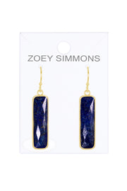 Lapis Rectangle Drop Earrings - GF