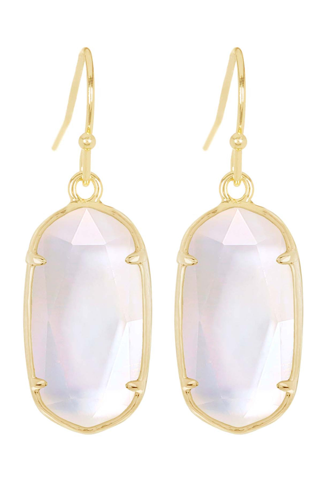 Mother Of Pearl Quartz Drop Earrings - GP – zoeysimmons.com