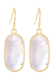 Mother Of Pearl Quartz Drop Earrings - GF