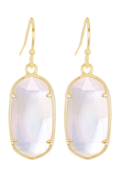 Mother Of Pearl Quartz Drop Earrings - GF