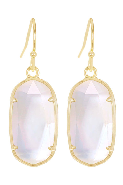 Mother Of Pearl Quartz Drop Earrings - GF