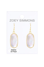 Mother Of Pearl Quartz Drop Earrings - GF