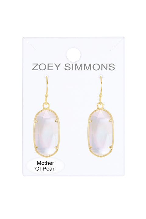 Mother Of Pearl Quartz Drop Earrings - GF