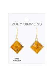Crazy Lace Agate Rachel Drop Earrings - GF