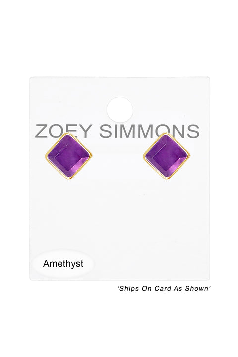 Amethyst Rachel Post Earrings - GF