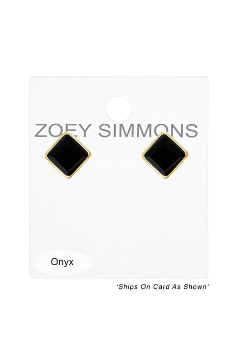 Black Onyx Rachel Post Earrings - GF