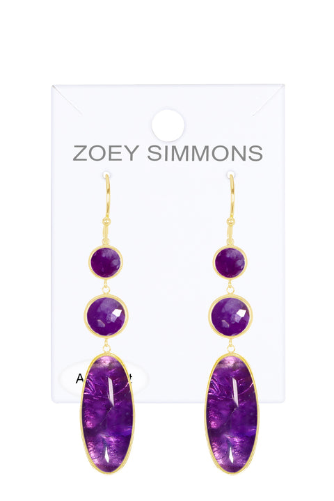 Amethyst Statement Earrings - GF