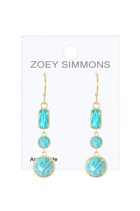 Amazonite Drop Earrings - GF