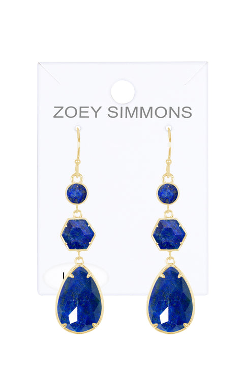 Lapis Statement Earrings - GF