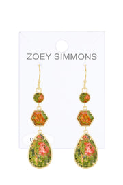 Unakite Statement Earrings - GF