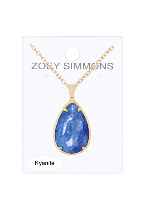 Kyanite Pear Cut Pendant Necklace - GF