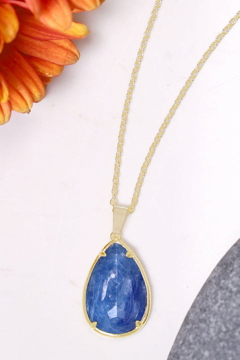 Kyanite Pear Cut Pendant Necklace - GF