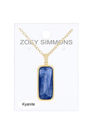 Kyanite Rectangle Pendant Necklace - GF