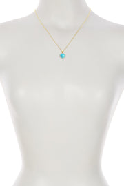 Turquoise Round Pendant Necklace - GF