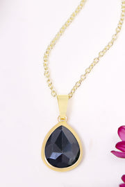 Hematite Teardrop Pendant Necklace - GF