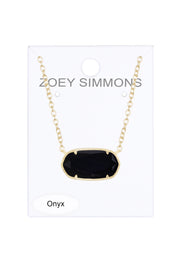 Black Onyx Pendant Necklace - GF