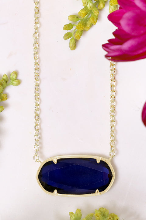 London Blue Crystal Pendant Necklace - GF