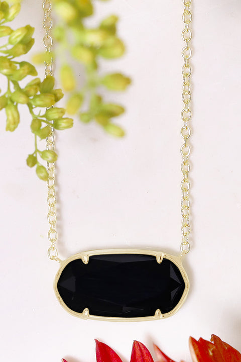 Black Onyx Pendant Necklace - GF