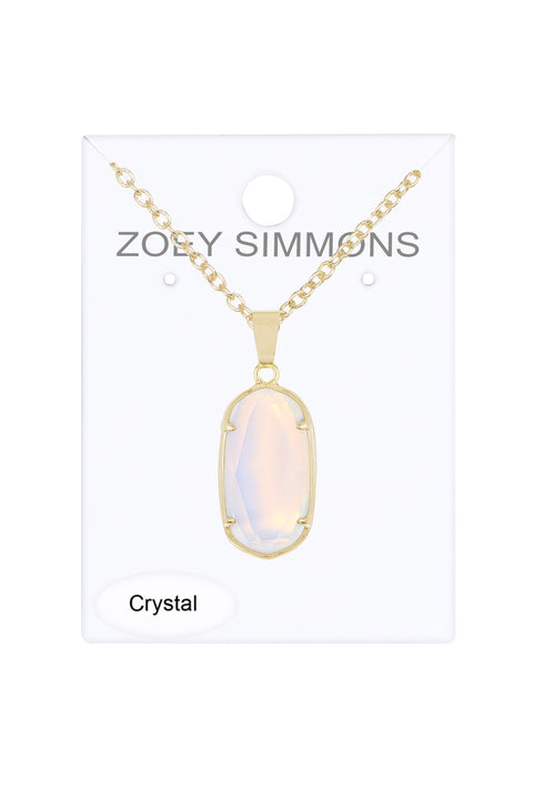 Moonstone Crystal Pendant Necklace - GF