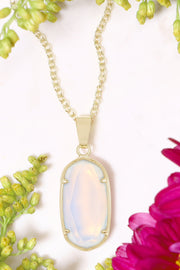 Moonstone Crystal Pendant Necklace - GF