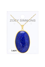 Lapis Cabochon Pendant Necklace - GF