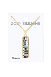Abalone Rectangle Pendant Necklace - GF