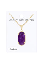 Amethyst Casey Pendant Necklace - GF