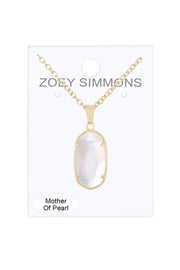 Mother Of Pearl Quartz Pendant Necklace - GF