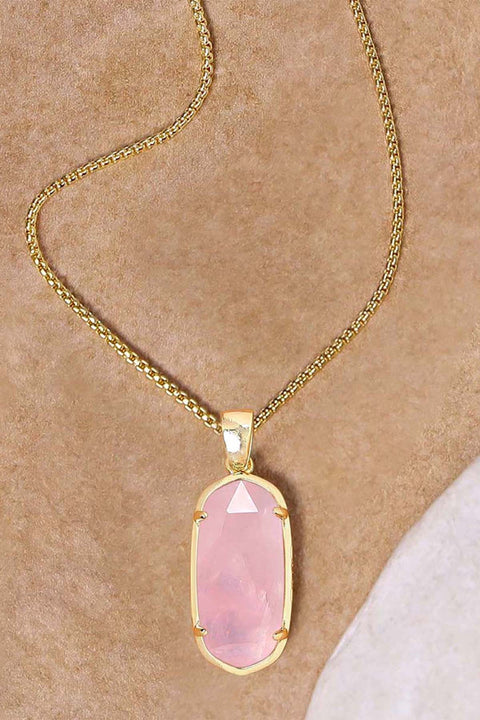 Rose Quartz Casey Pendant Necklace - GF