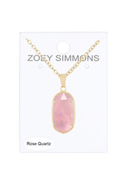 Rose Quartz Casey Pendant Necklace - GF