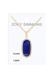 Lapis Halo Pendant Necklace - GF