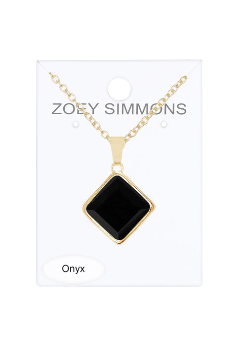 Black Onyx Rachel Pendant Necklace - GF