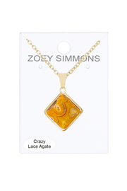 Crazy Lace Agate Rachel Pendant Necklace - GF