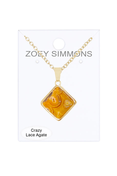 Crazy Lace Agate Rachel Pendant Necklace - GF