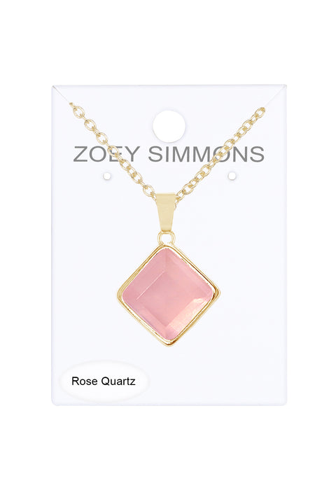 Rose Quartz Rachel Pendant Necklace - GF