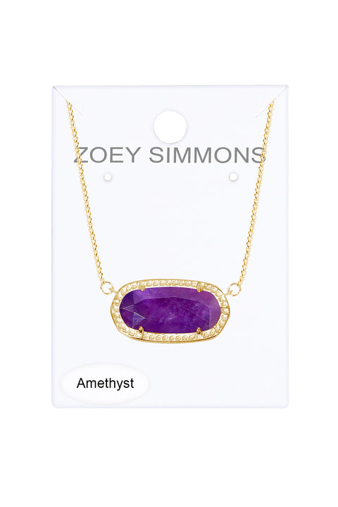 Amethyst Pendant Necklace - GF