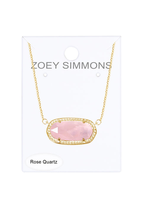 Rose Quartz Pendant Necklace - GF